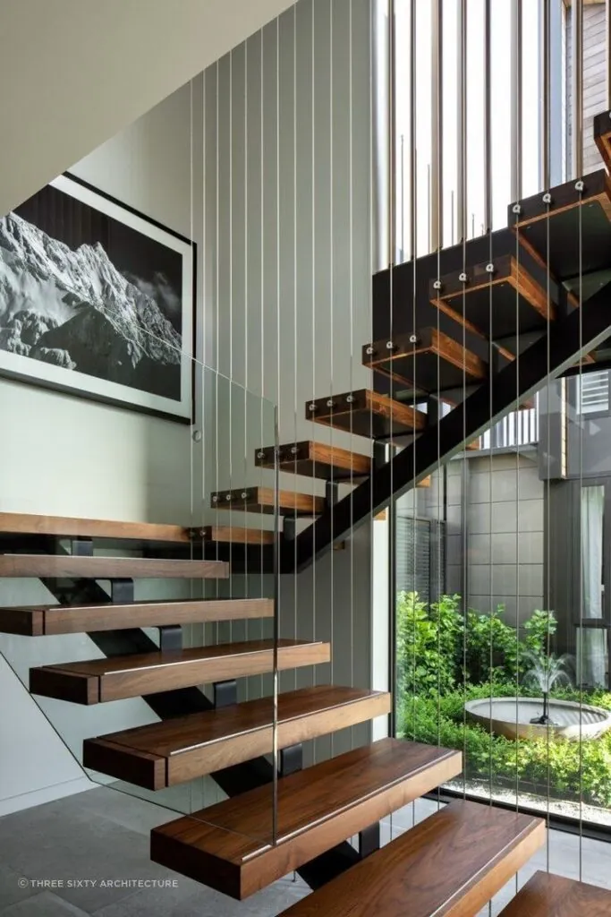Space-saving modern staircase