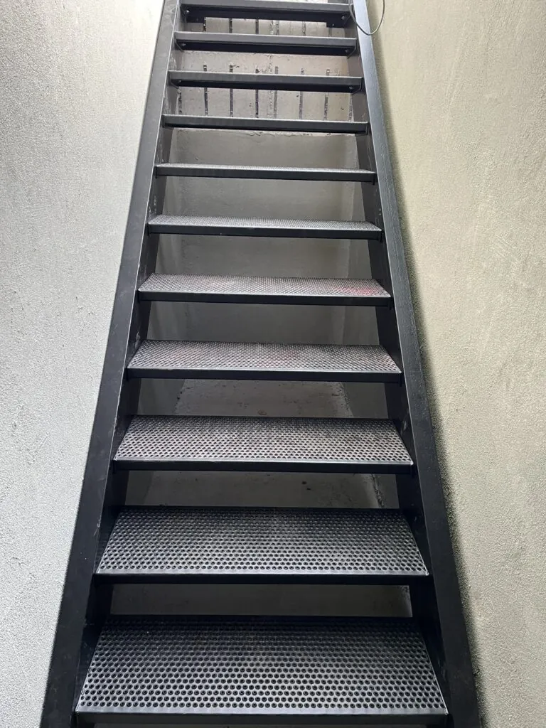 Indoor metal staircase