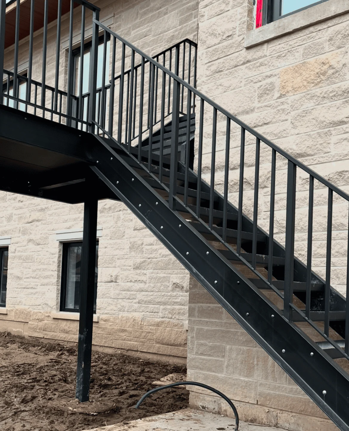 metal outside stairs