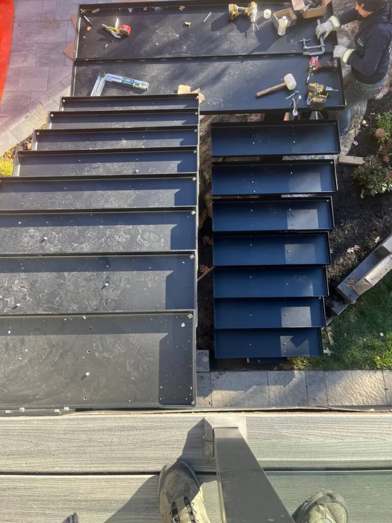 Commercial steel stairs installation project